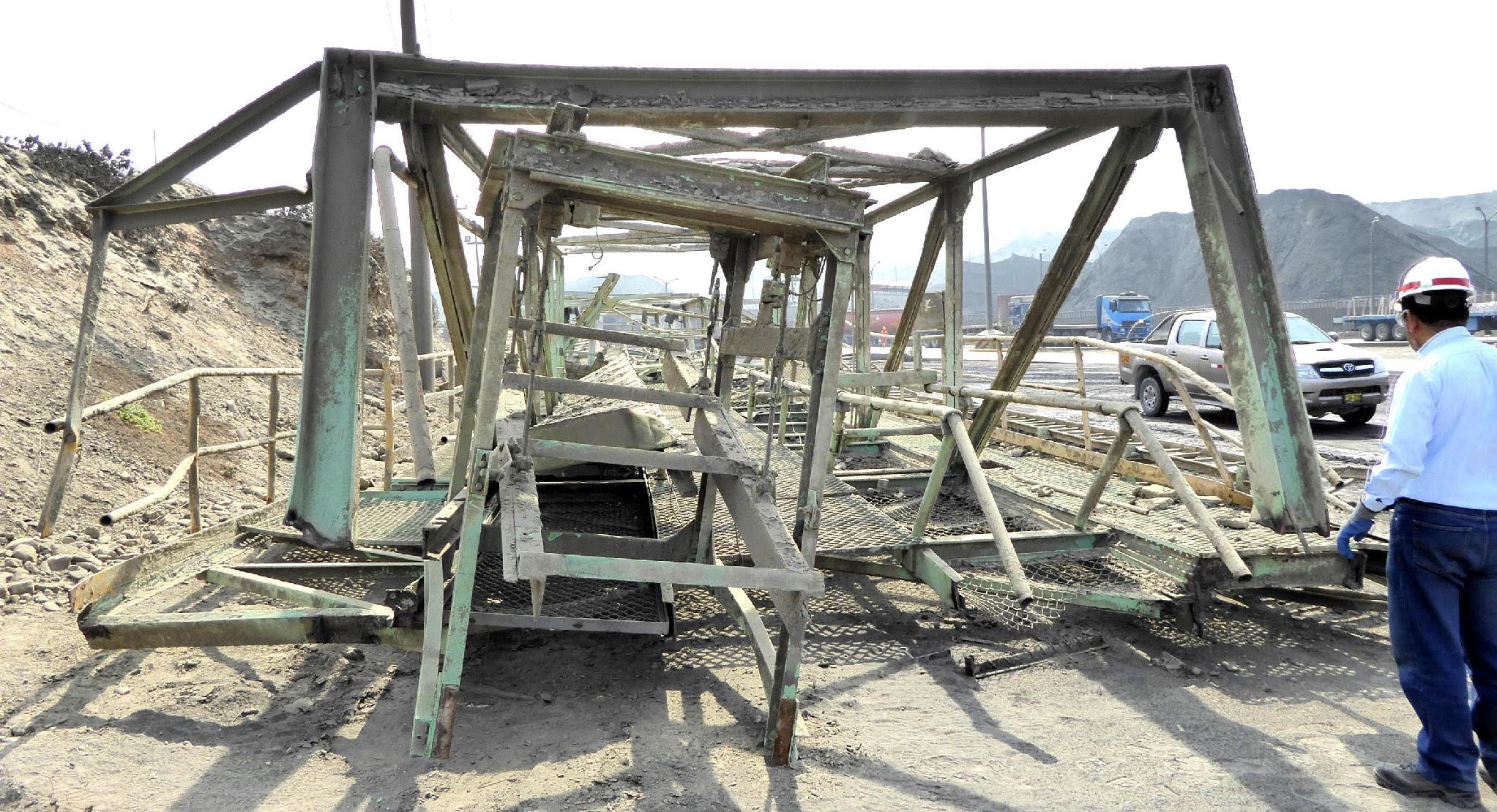 Engineer and inspecting large structure in setting.